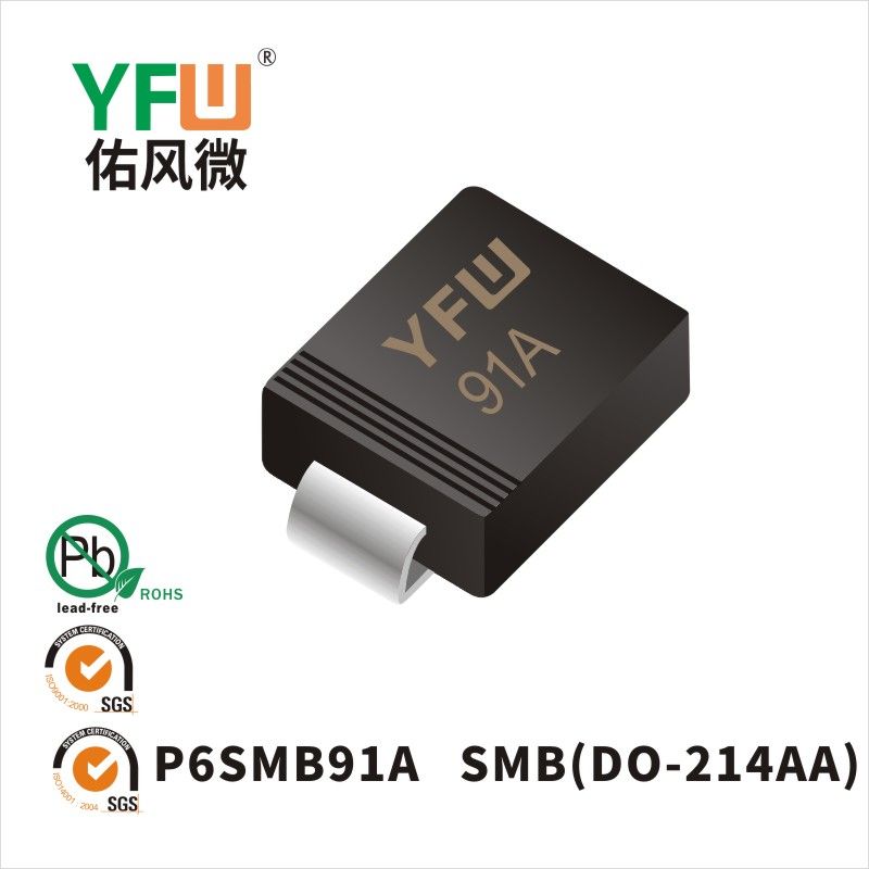 P6SMB91A SMB(DO-214AA)_Marking:91A Transient Voltage Suppressor_YFW brand